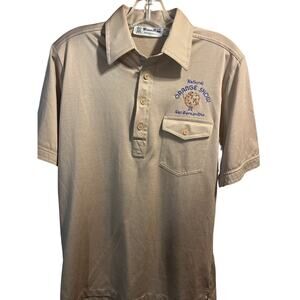 Winner Mate Vintage Men’s M Gold 1/4 Button Short Sleeve Polyester Polo Shirt